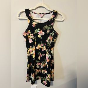 Black Floral Dress (Fit and Flare)